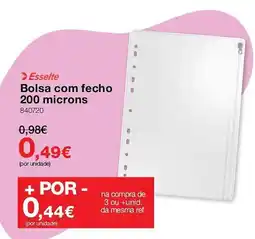 Staples Bolsa com fecho esselte promoção