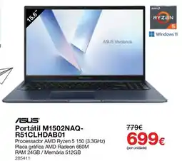 Staples asus portátil m1502naq-r51clhdab01 promoção