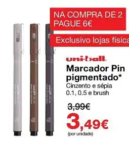 Staples uni-ball Marcador Pin pigmentado* Cinzento e sépia promoção