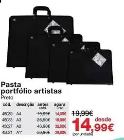 Staples Pasta portfólio artistas Preto promoção
