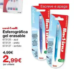 Staples uni-ball esferográfica gel erasable promoção