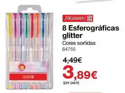 Staples Brunnen 8 Esferográficas glitter promoção