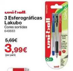 Staples uni-ball 3 Esferográficas Lakubo Cores sortidas promoção