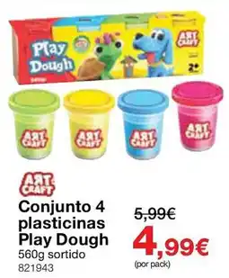 Staples Art craft conjunto 4 plasticinas play dough promoção