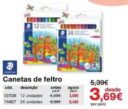 Staples Canetas de feltro promoção