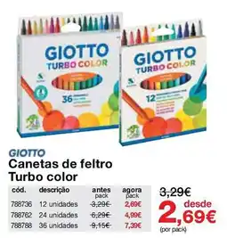 Staples Giotto canetas de feltro turbo color promoção