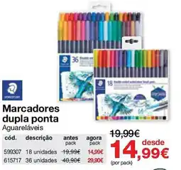 Staples Staedtler Marcadores dupla ponta Aguareláveis promoção