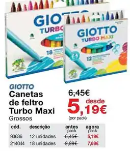 Staples Giotto canetas de feltro turbo maxi grossos promoção