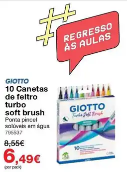 Staples Giotto 10 Canetas de Feltro Turbo Soft Brush promoção