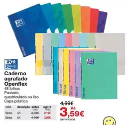 Staples Caderno agramado Openflex promoção