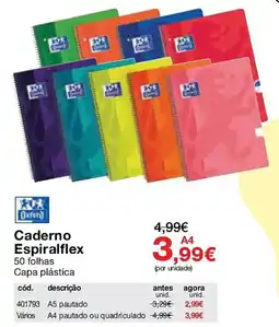 Staples Caderno espiralflex capa plástica promoção