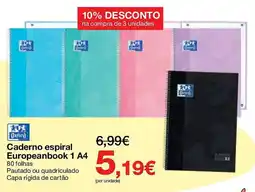 Staples Caderno espiral Europeanbook 1 A4 promoção
