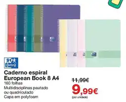 Staples Caderno espiral european book 8 a4 promoção