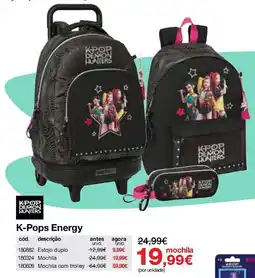 Staples K-Pops Energy mochila promoção