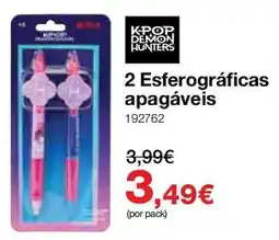 Staples Kpop demon hunters 2 esferográficas apagáveis promoção