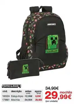 Staples mochila minecraft promoção