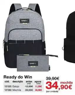 Staples Ready do Win mochila promoção