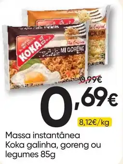 Froiz Massa instantânea Koka galinha, goreng ou legumes promoção