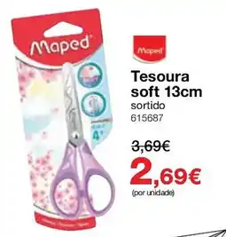 Staples Maped tesoura soft 13cm sortido promoção