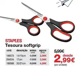 Staples staples tesoura softgrip promoção