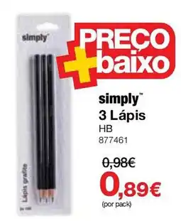Staples simply 3 Lápis HB promoção