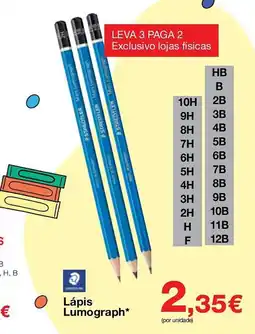 Staples Lápis Lumograph* promoção