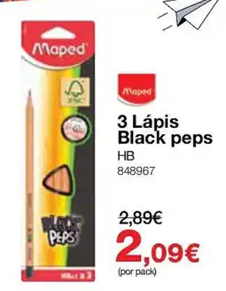 Staples Maped 3 Lápis Black peps promoção