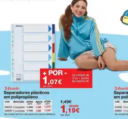 Staples Esselte separadores plásticos em polipropileno promoção