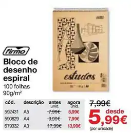 Staples Bloco de desenho espiral firmo promoção