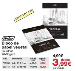 Staples Bloco de papel vegetal firmo promoção
