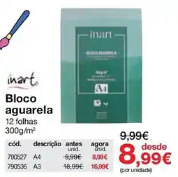 Staples Bloco aguarela inart promoção