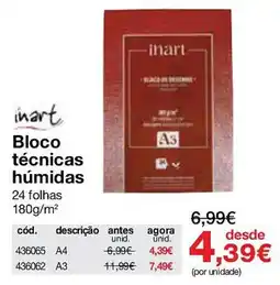 Staples inart bloco técnicas húmidas promoção