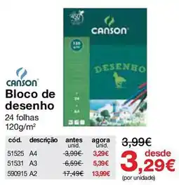 Staples Canson Bloco de desenho promoção