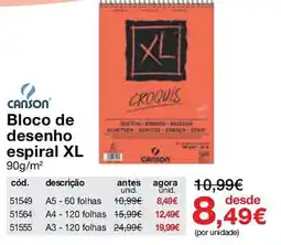 Staples Bloco de desenho espiral XL promoção