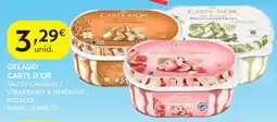 Spar gelado carte d'or salted caramel / strawberry & merengue / pistáco promoção