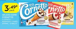 Spar Cornetto Gelado Cone Clássico / Morango / Limão promoção