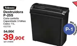 Staples Fellowes destruidora p-25s promoção