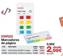 Staples Staples marcadores de página promoção