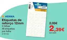 Staples etiquetas de reforço herma promoção
