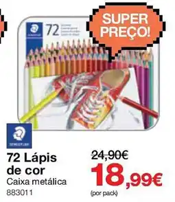 Staples 72 Lápis de cor Caixa metálica promoção