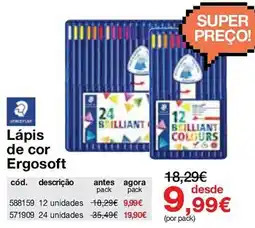 Staples Lápis de cor Ergosoft promoção