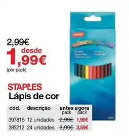 Staples staples lápis de cor promoção