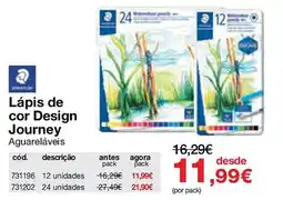 Staples Lápis de cor Design Journey Aguareláveis promoção