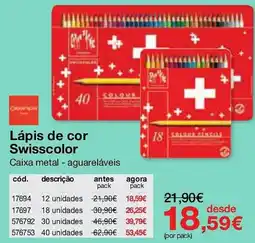 Staples Lápis de cor Swisscolor promoção