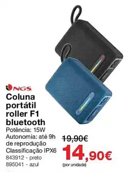 Staples Coluna portátil roller F1 bluetooth promoção