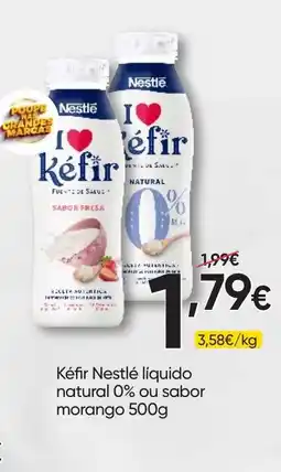 Froiz Kéfir Nestlé líquido natural 0% ou sabor morango promoção
