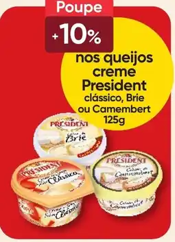 Froiz nos queijos creme president clássico, brie ou camembert promoção