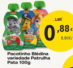 Froiz Pacotinho Blédina variedade Patrulha Pata promoção