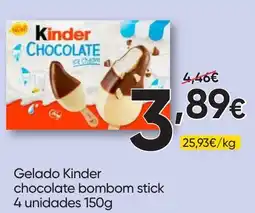 Froiz Gelado Kinder chocolate bombom stick promoção