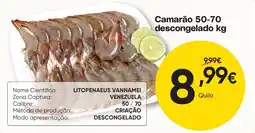 Froiz Camarão 50-70 descongelado kg promoção